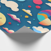 3D Smile Circles Regenboog Patroon Cadeaupapier (Hoek)
