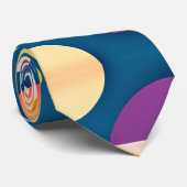 3D Smile Circles Regenboog Patroon Stropdas (Opgerold)