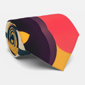 3D Smile Faces Geel Kleurrijk Patroon Stropdas (Opgerold)