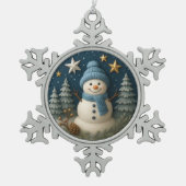 3D-sneeuwman Kerstcadeau Ornament (Voorkant)
