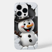 3D Sneeuwman Kerstmis Case-Mate iPhone Case (Achterkant)