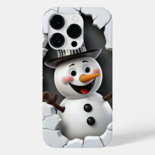 3D Sneeuwman Kerstmis Case-Mate iPhone 14 Pro Hoesje