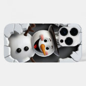 3D Sneeuwman Kerstmis Case-Mate iPhone Case (Achterkant (horizontaal))