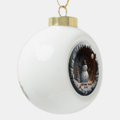 3D Sneeuwman Kerstmis Keramische Bal Ornament (Links)