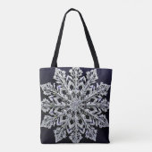 3D sneeuwvlok Tote Bag (Achterkant)