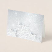3D-sneeuwvlokken Folie Kaarten (Voorkant)