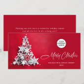 3D Sneeuwvlokken Kerstboom Zakelijke groet Feestdagenkaart (Voorkant / Achterkant)