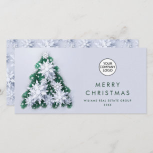 3D Sneeuwvlokken Kerstboom Zakelijke groet Feestdagenkaart