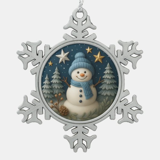 3d Snowman Christmas Gift Ornament (Voorkant)