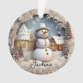 3D Snowman kerstversiering Ornament (voorkant)