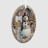 3D Snowman kerstversiering Ornament (voorkant)