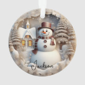 3D Snowman kerstversiering Ornament (achterkant)