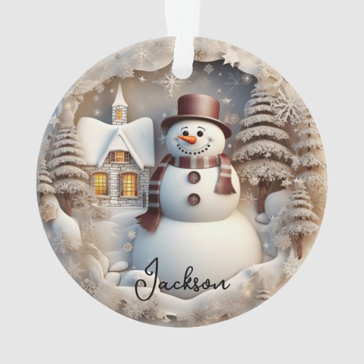 3D Snowman kerstversiering Ornament (achterkant)