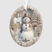 3D Snowman kerstversiering Ornament (voorkant)