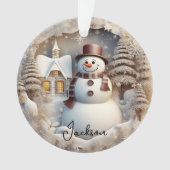 3D Snowman kerstversiering Ornament (voorkant)