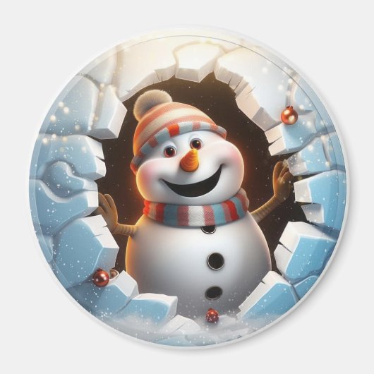3D Snowman Magneet (Voorkant)