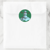 3D Snowman Ronde Sticker (Tas)