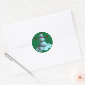 3D Snowman Ronde Sticker (Envelop)
