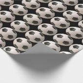 3D Soccerball Black White Football Cadeaupapier (Hoek)