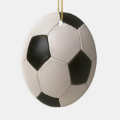 3D Soccerball Black White Football Keramisch Ornament (Rechts)