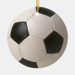 3D Soccerball Black White Football Keramisch Ornament