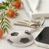 3D Soccerball Black White Football Sleutelhanger (Voorkant Rechts)
