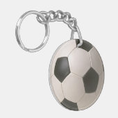 3D Soccerball Black White Football Sleutelhanger (Voorkant Links)