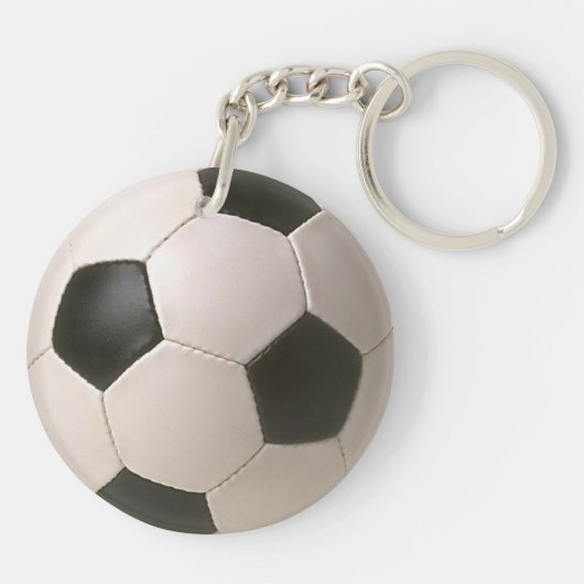 3D Soccerball Black White Football Sleutelhanger (Achterkant)