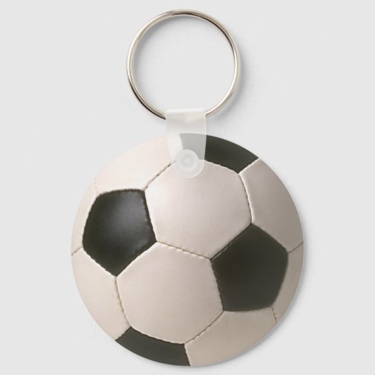 3D Soccerball Black White Football Sleutelhanger (Voorkant)