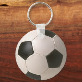 3D Soccerball Black White Football Sleutelhanger (Voorkant)