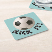 3D Soccerball Sport Kick Kartonnen Onderzetters (Schuin)