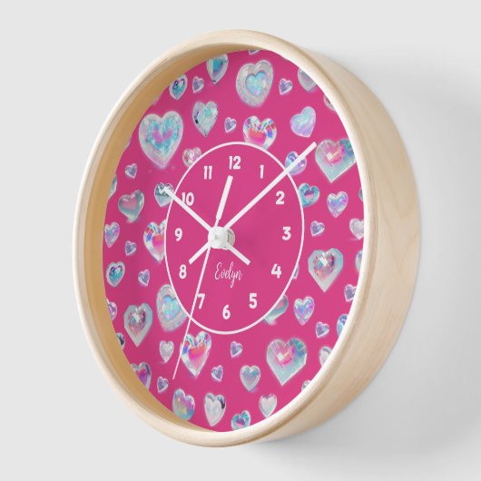 3D Sparkly Crystal Gemstone Harten op Roze (Hoek)