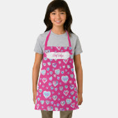 3D Sparkly Crystal Gemstone Harten op Roze Schort (Insitu)