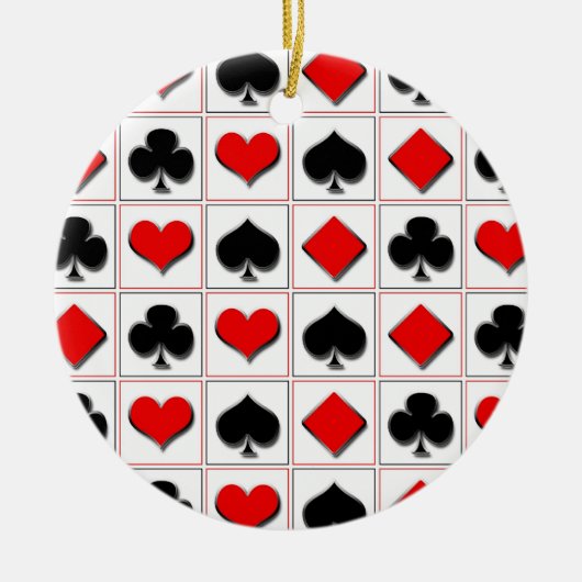 3D-speelkaartpatroon Keramisch Ornament (Voorkant)