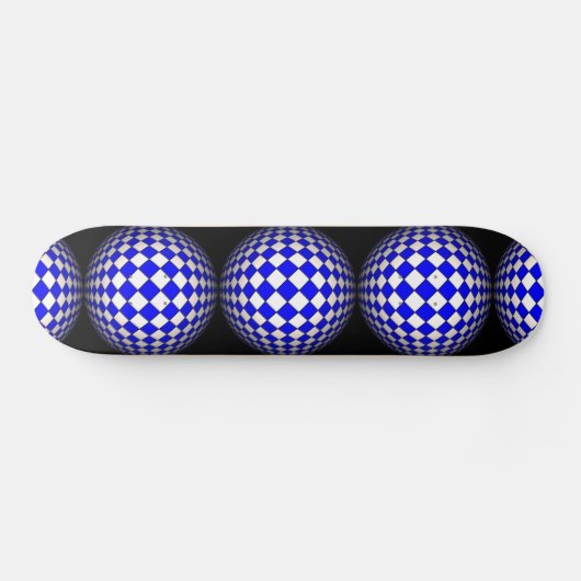 3D Sphere Crazy Black en Blue Skateboard (Horizontaal)