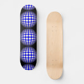 3D Sphere Crazy Black en Blue Skateboard (Voorkant)