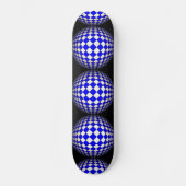 3D Sphere Crazy Black en Blue Skateboard (Voorkant)