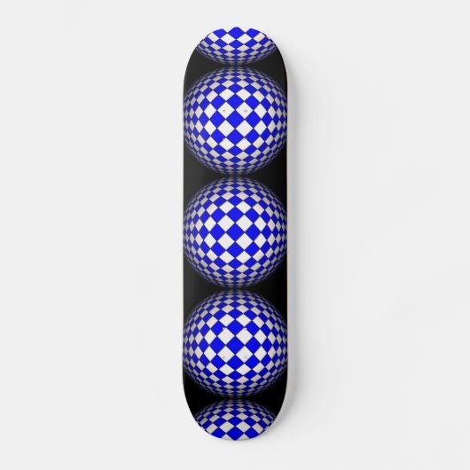 3D Sphere Crazy Black en Blue Skateboard (Voorkant)
