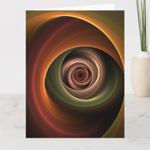 3D-spiraal Abstracte warme kleuren moderne fractal Bedankkaart