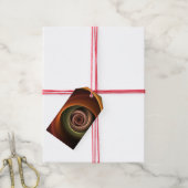 3D-spiraal abstracte warme kleuren moderne fractal Cadeaulabel (Met Touw)