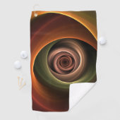 3D-spiraal Abstracte warme kleuren moderne fractal Golfhanddoek (Insitu)