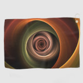 3D-spiraal Abstracte warme kleuren moderne fractal Golfhanddoek (Horizontaal)