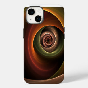 3D-spiraal Abstracte warme kleuren moderne fractal iPhone 14 Hoesje