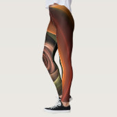 3D-spiraal abstracte warme kleuren moderne fractal Leggings (Links)