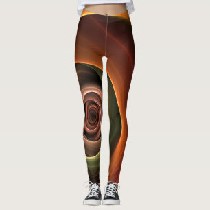 3D-spiraal abstracte warme kleuren moderne fractal Leggings