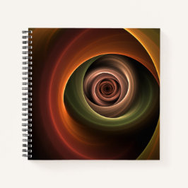 3D-spiraal Abstracte warme kleuren moderne fractal Notitieboek
