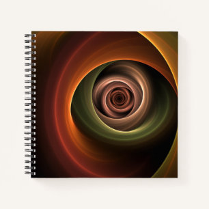 3D-spiraal Abstracte warme kleuren moderne fractal Notitieboek