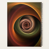 3D-spiraal abstracte warme kleuren moderne fractal Planner (Achterkant)