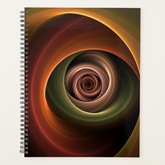 3D-spiraal abstracte warme kleuren moderne fractal Planner (Voorkant)