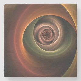 3D-spiraal Abstracte warme kleuren moderne fractal Stenen Onderzetter